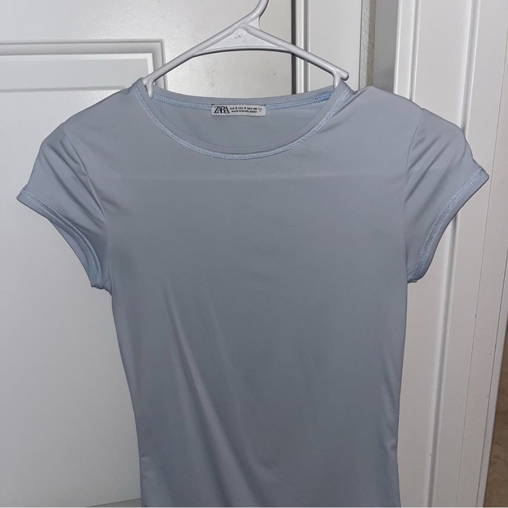 Zara Soft Blue Short Sleeve Tee